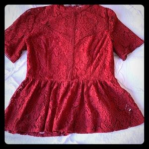 Lace peplum blouse